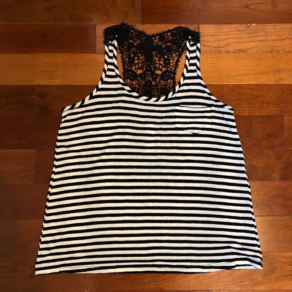 Black and White Striped Tank